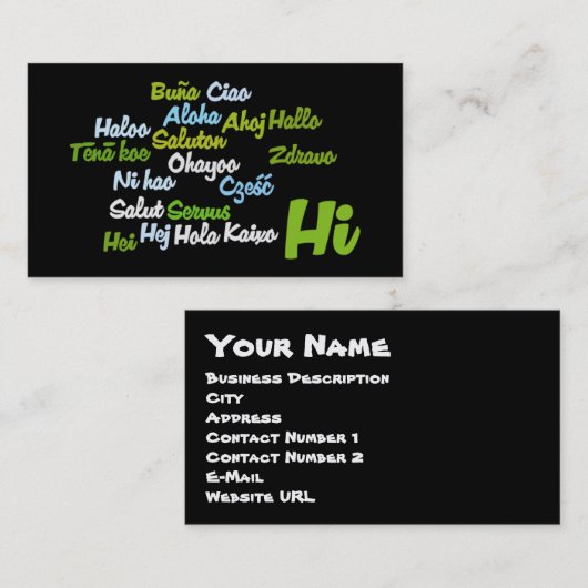 Word Cloud Hi名刺 名刺 (正面/裏面)