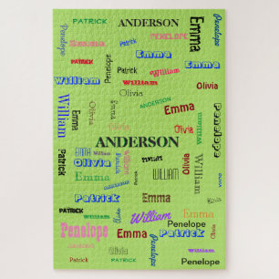 Word Cloud Name Collage Amazing Family ジグソーパズル