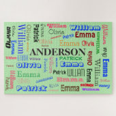 Word Cloud Personalized Family Name Custom ジグソーパズル (横)