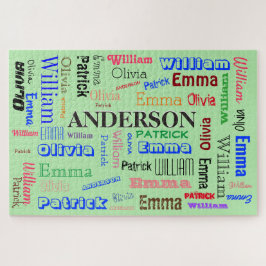 Word Cloud Personalized Family Name Custom ジグソーパズル