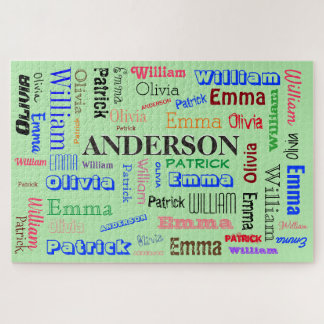 Word Cloud Personalized Family Name Custom ジグソーパズル