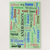 Word Cloud Personalized Family Name Custom ジグソーパズル (縦)