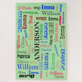 Word Cloud Personalized Family Name Custom ジグソーパズル