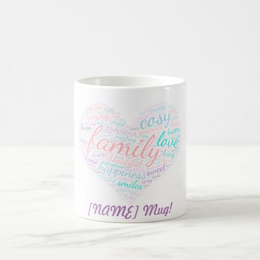 Word Cloud Your Name Mug コーヒーマグカップ (中央)