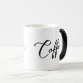 Word Coffee、黒いミニマル書道 モーフィングマグカップ (正面右)