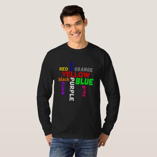 word game saying colours colourful confusion tシャツ (正面フル)