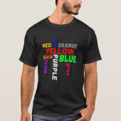 word game saying colours colourful confusion tシャツ (正面)