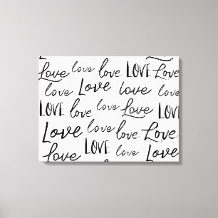 Word Loveタイポグラフィ書道スクリプト キャンバスプリント
