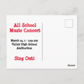 Word Music Concertを広める ポストカード (裏面)