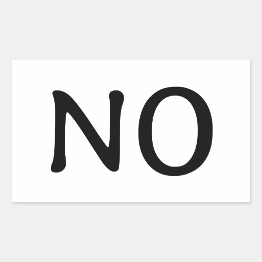 Word No Statement文字シンプルメッセージ 長方形シール (正面)