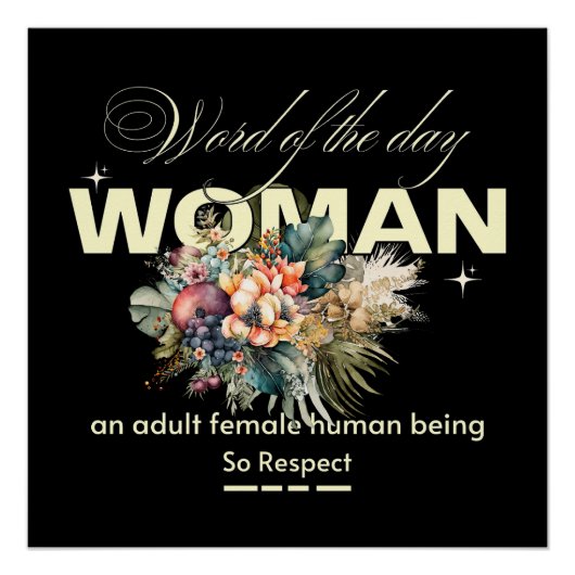 Word of the Day Woman モダンヴィンテージ花 ポスター (正面)