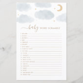 Word Scamble Baby Shower Game Over the Moon (正面)