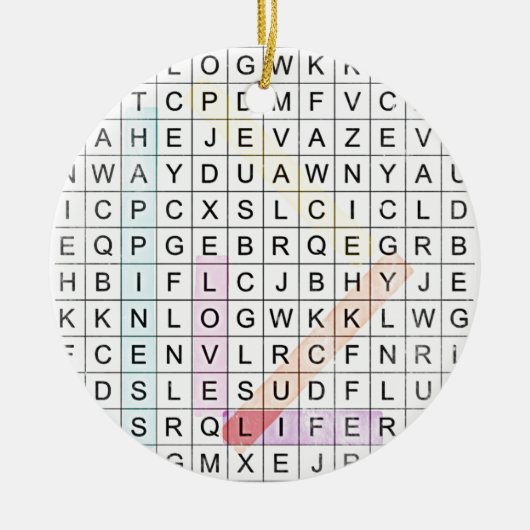 Word Search セラミックオーナメント (正面)