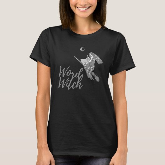 Word Witch Tシャツ – デザイン2 (黒) (正面)