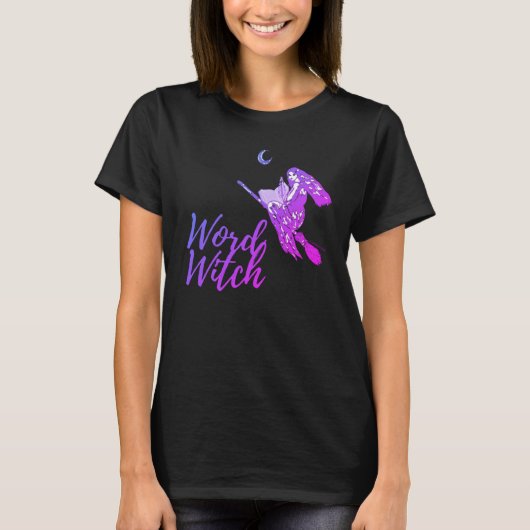 Word Witch Tシャツ – デザイン3 (Rockin' Purple!) (正面)