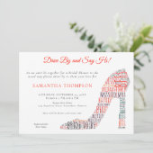 WordArt Stiletto Red Drive By Say Hiブライダルシャワー 招待状 (スタンド正面)