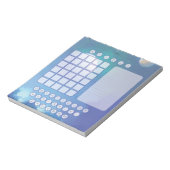 Wordleスクラッチパッドメモ帳 – 宇宙水色ブルー ノートパッド (回転)