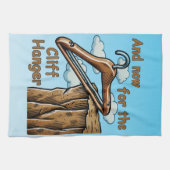 Wordplayでクリフハンガーのおもしろいよくはしゃぐ画像 キッチンタオル (横)