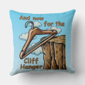 Wordplayでクリフハンガーのおもしろいよくはしゃぐ画像 クッション (裏面)