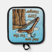 Wordplayでクリフハンガーのおもしろいよくはしゃぐ画像 鍋敷き (正面)