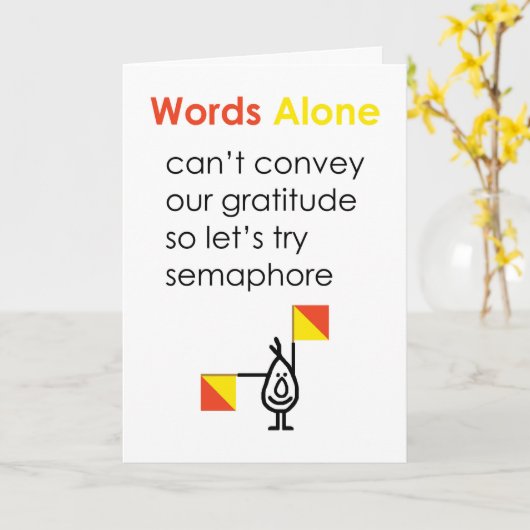 Words Alone A Funny Thank You Poem カード (黄色い花)