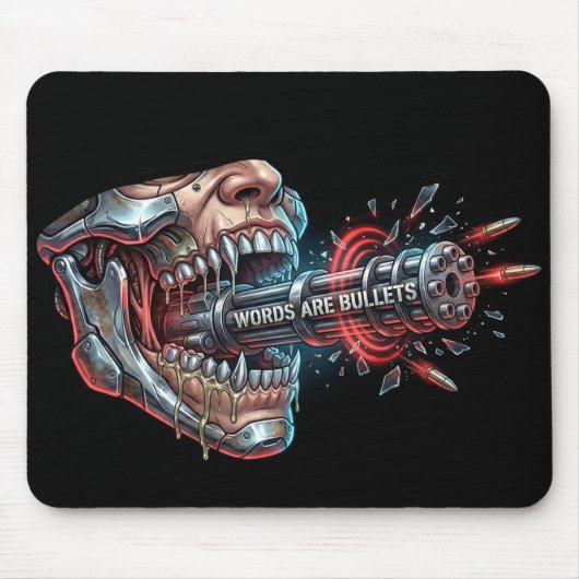 Words Are Bullets – Cyberpunk Free Speech マウスパッド (正面)