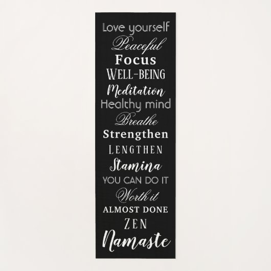 Words Black and White ヨガマット (正面)
