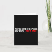 Words Cannot Express How Much I Don't Care カード (正面)