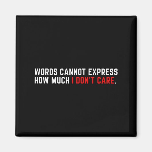 Words Cannot Express How Much I Don't Care マグネット (正面)