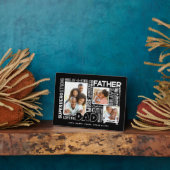 Words For #1パパ父の日フォトコラージブラック フォトプラーク (側面)