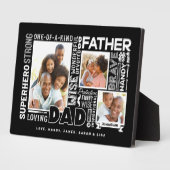 Words For #1パパ父の日フォトコラージブラック フォトプラーク (側面)