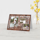 Words For #1パパHappy Father's Day Photo Collage カード (黄色い花)