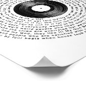 Words From The Vinyl Record Song歌詞集団プリント ポスター (角)