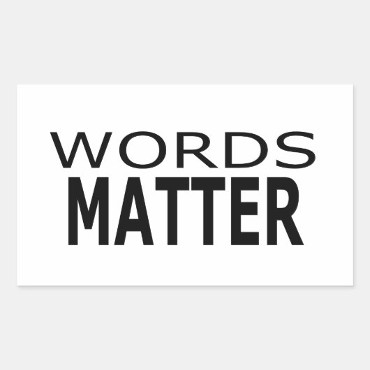 Words Matterスタンプ 長方形シール (正面)
