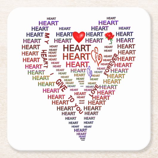 Words of ハートスクエアコースター スクエアペーパーコースター (正面)