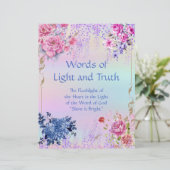 Words of Light Truthタイトルページのパーソナライズされた紙 (スタンド正面)