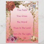 Words of Light Truthタイトルページのパーソナライズされた紙 (裏面)