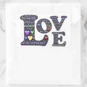 Words of Love Rectangleスタンプ 長方形シール (バッグ)