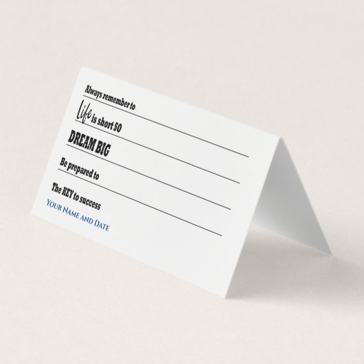 Words of Wisdom Advice Card For Graduation 名刺 (裏面)