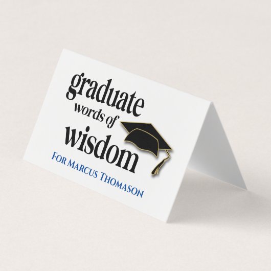 Words of Wisdom Advice Card For Graduation 名刺 (正面)