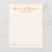 Words of Wisdom Baby Shower Advice Game Card ノートカード (正面)