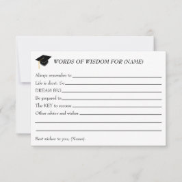 Words of Wisdom for the Graduate - Party card カード