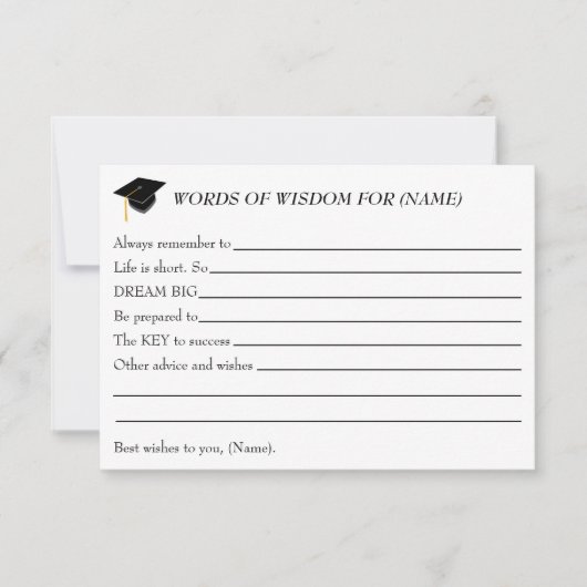 Words of Wisdom for the Graduate - Party card カード (正面)