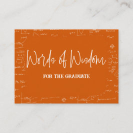 Words of Wisdom Orange Math Graduation Advice エンクロージャーカード