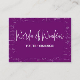 Words of Wisdom Purple Math Graduation Advise エンクロージャーカード