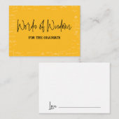 Words of Wisdom Yellow Math Graduation Advise エンクロージャーカード (正面/裏面)