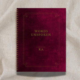 Words Unspoken Notebook – Maroon Gold Leather Look ノートブック