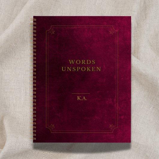 Words Unspoken Notebook – Maroon Gold Leather Look ノートブック