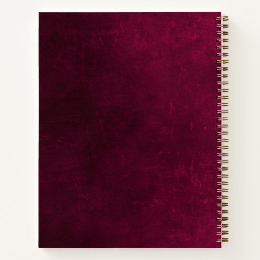 Words Unspoken Notebook – Maroon Gold Leather Look ノートブック (裏面)