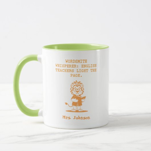 Wordsmith Whisperer English Teacher Design マグカップ (左)